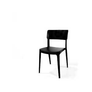Wing Chair Zwart, stapelstoel kunststof, 50916 - zwart 8719979474850
