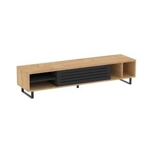 Oviala Business 160 cm TV-meubel met licht houteffect - Massief hout 111836