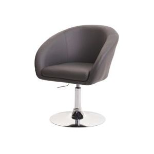 Mendler Eetkamerstoel HWC-F19, keukenstoel draaistoel loungestoel, in hoogte verstelbaar ~ kunstleer grijs - grijs Synthetisch materiaal 75709