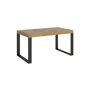 Itamoby Uitschuifbare tafel 90x160/420 cm Premium Tecno Structuur Antraciet Natuurlijk Eiken - VE420TATECPRE-QN-AN