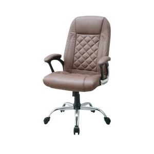 SIGMA Bureaustoel EC701, Leer/Chroom/PP, 72,5 x 70 x 114 cm, verstelbare zithoogte, vaste armleuning, bruin. - bruin Multi-materiaal 265031
