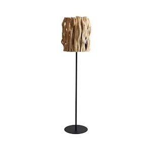 SalesFever Staande lamp torch-look 175 cm | Kap drijfhout | Frame metaal | B 33 x D 33 x H 140 cm | natuur - zwart - meerkleurig Multi-materiaal 368848