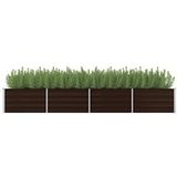 VidaXL Verhoogde Plantenbak 320x80x45 cm - Gegalvaniseerd Staal - Bruin