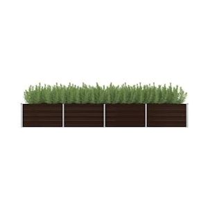 VidaXL Verhoogde Plantenbak 320x80x45 cm - Gegalvaniseerd Staal - Bruin