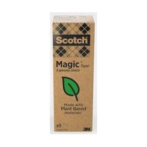 Scotch Plakband Magic Tape: A greener choice, ft 19 mm x 33 m, toren met 9 rollen - 208853
