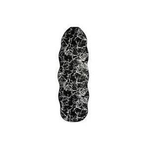 Badmat met marmermotief met golvende rand zwart/zilver - zwart Polyester LZ60007-SchwarzSilber