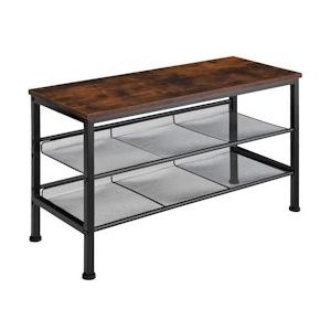 tectake - Schoenenrek Derry - schoenenkast - industrial dark - 75,5 x 30,5 x 45,5 cm - 404291