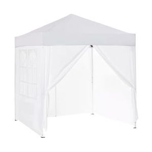 Outsunny Vouwtent, Snelle Montage, 4 Zijwanden, 2 Grote Ramen, Stalen Frame, Wit, 2 X 2 X 2,4 M - wit 8700000206267