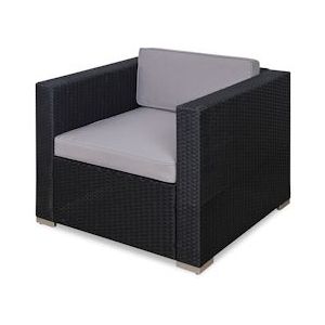 SVITA Rotan fauteuil accessoires polyrattan bank California Lugano zwart - grijs 90966
