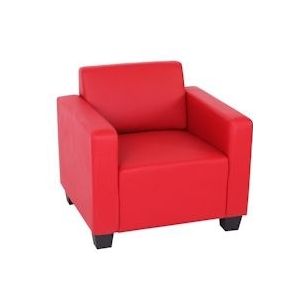 Mendler Modulaire loungestoel Lyon, kunstleer ~ rood - rood Synthetisch materiaal 21707+0