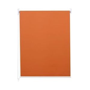 Mendler Rolgordijn HWC-D52, raamrolgordijn zijwaartse tochtwering, 120x160cm zonwerende verduistering ondoorzichtig ~ oranje - oranje Textiel 63374