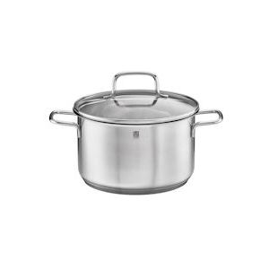 Rösle Basic Line steelpan Ø 20 cm roestvrij staal, met glazen deksel, hoogte 12 cm - Roestvrij staal 18/10 130722