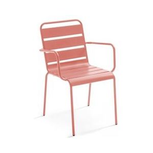 Oviala Business Kleimetalen terrasstoel - roze Staal 108393