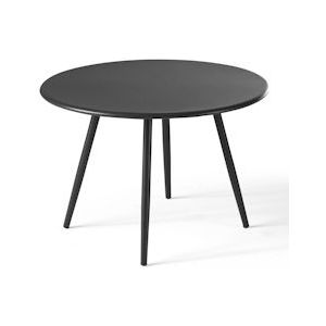 Oviala Business Ronde antracietgrijze metalen salontafel 40 cm - grijs Staal 104066