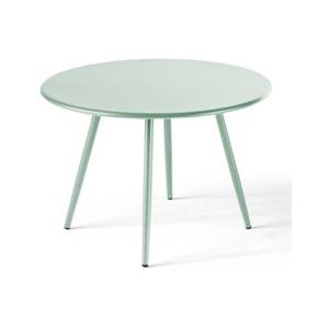 Oviala Business Ronde patio salontafel in saliegroen metaal 40 cm - groen Staal 108455