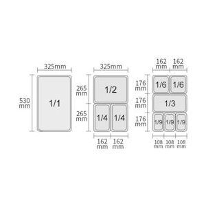 Gastronormbak 1/2, HENDI, Profi Line, GN 1/2, 6,5L, transparant, 325x265x(H)100mm - transparant 880128