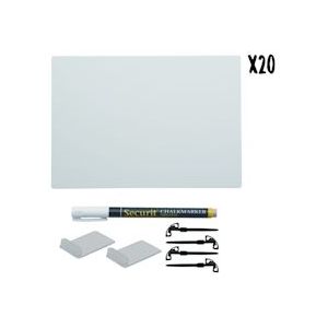 Securit® Dubbelzijdige A6 Krijtbord Tags In Wit set van 20|0,4 kg - wit Polypropyleen, kunststof TAG-A6-BL