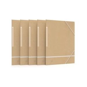Oxford elastomap Touareg, ft A4, uit karton, naturel en wit, pak van 5 stuks - 3045050438332