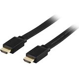 Deltaco Platte HDMI naar HDMI kabel - HDMI 4K 60Hz - High Speed met Ethernet - 5 meter - zwart - 7340004663294