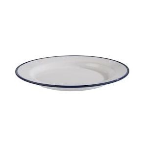 APS bord/diner bord/decoratie bord/melamine bord -ENAMEL LOOK-Ø 24,5 cm, H: 2,5 cm - wit Synthetisch materiaal 84951