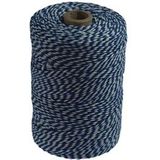 Merkloos Katoentouw, blauw-wit, klos van 200 g, ongeveer 250 m - blauw Papier 5411387002047