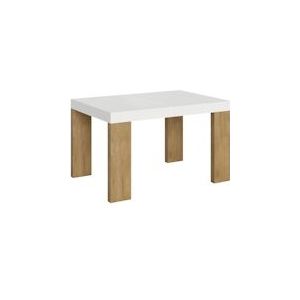 Itamoby Uitschuifbare tafel 90x130/390 cm Roxell Mix Wit Essen blad Poten naturel eiken - 8050598045824