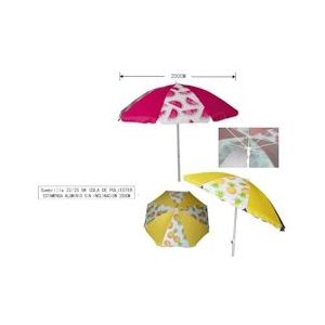 200cm Parasol 22/25 8K Polyester Staart Polyester Aluminium Print Aluminium Zonder Kantelen (12) - meerkleurig Multi-materiaal 8435219001692