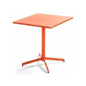 Oviala Business Vierkante bistro kantelbare terrastafel in oranje staal - oranje Staal 105160