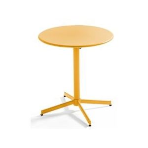 Oviala Business Ronde bistro kantelbare terrastafel in geel staal - geel Staal 105171
