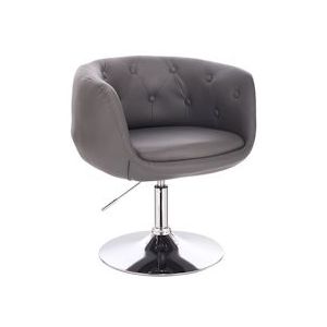SVITA Panama retro lounge fauteuil cocktail fauteuil grijs imitatieleer schijfonderstel barstoel - grijs Metaal 91276
