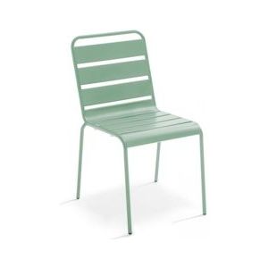 Oviala Business Sage groene metalen stoel - groen Staal 109809