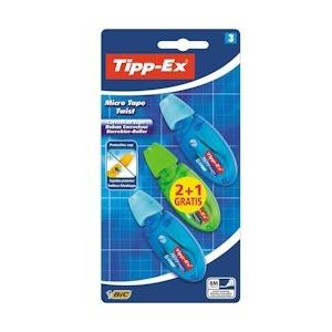 Tipp-Ex correctieoller Micro Tape Twist blauw en groen, blister van 3 - 3086126672595