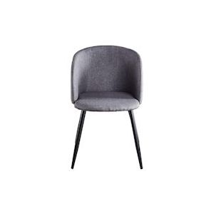SIT Möbel 2-delige set fauteuil | gestoffeerd | bekleding lichtgrijs | 4-poots onderstel staal zwart | B 63 x D 53 x H 84 cm | 19000-00 | Serie STUHL - meerkleurig Multi-materiaal 19000-00