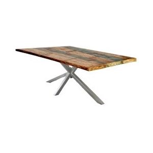 SIT Möbel eettafel in antiek hout, frame in antiek zilver| B 220 x D 100 x H 76 cm |15364-40| Serie TABLE & BENCHES - meerkleurig Multi-materiaal 15364-40