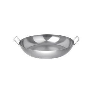 Vogue GD074 Iron Paella Pan 16In - Heavy Duty Inductie - Grijs - Uitstekende energie-efficiëntie - Grootte: 400 mm