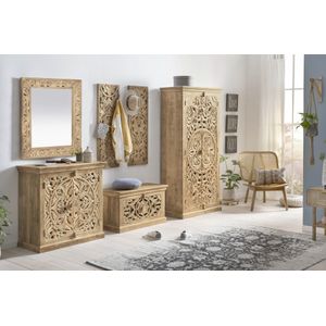 Muurgarderobe - Houten - Oosterse Stijl - 4 Haken