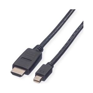 VALUE Mini DisplayPort Cable, Mini DP-HDTV, M/M, zwart, 4,5 m - zwart 11.99.5793