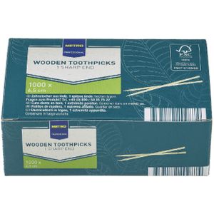 METRO PROFESSIONAL Tandenstokers, hout, 6.5 cm, 1000 stuks - Massief hout 516636