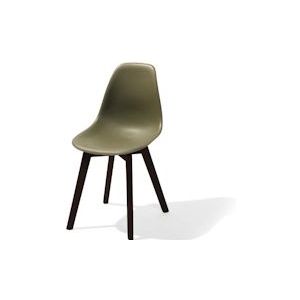 Keeve Stapelbare stoel groen, berkenhouten frame en kunststof zitting, 47x53x83cm (LxBxH), 505FD01SDG - 8719979476304
