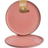 Palmer Bord Antigo 28 cm Roze Porselein 2 stuks - Porselein 8717522175896