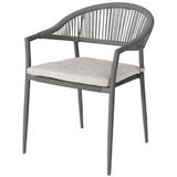 METRO Professional Outdoorstoel, staal / PE-rotan / polyester, 57 x 63 x 79 cm, stapelbaar, inclusief kussen, grijs - grijs Multi-materiaal 316914