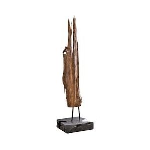 SIT Möbel Drijfhout Sculptuur | gerecycled teakhout naturel | basis zwart | B 30 x D 30 x H 100 cm | 07900-20 | Serie ROMANTEAKA - bruin Massief hout 07900-20