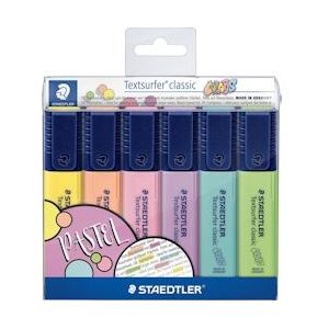 Staedtler Markeerstift Textsurfer Classic, pastel kleuren, etui van 6 stuks - 4007817049846