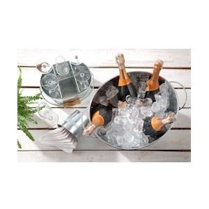 BarUp Wijnkoeler met Handvaten - IJsemmer - Bierkoeler - Champagnekoeler - Champagne Emmer - Metaal - 40x33x(H)22cm