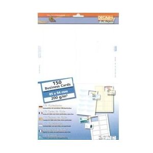 Decadry visitekaarten MicroLine ft 85 x 54 mm, 200 g/m², 150 kaartjes - blauw Papier 5413493143638