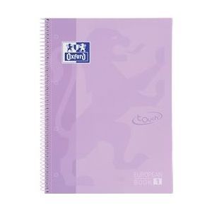 Oxford School Touch Europeanbook spiraalblok, ft A4+, 160 bladzijden, gelijnd, pastel paars - 8412771035426