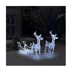 vidaXL Kerstversiering rendieren en slee 160 LED's 130 cm acryl - 289979