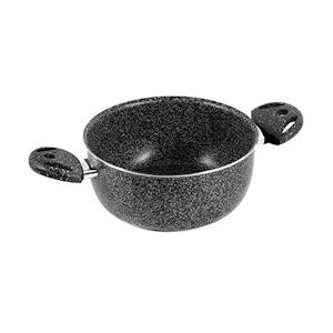 Home aluminium braadpan Stone met 2 handgrepen, met antiaanbaklaag, 6-laags, zwart, 16cm - 439216