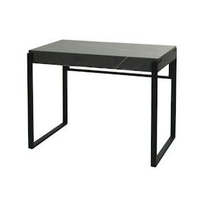 Mendler Bureau HWC-L53, bureautafel computertafel werktafel, metaal 100x54cm ~ marmer-look grijs - grijs Hout 99708