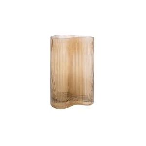 Present Time Vaas Allure Wave - Large - Glas Zandbruin - 9,5x27cm - Modern